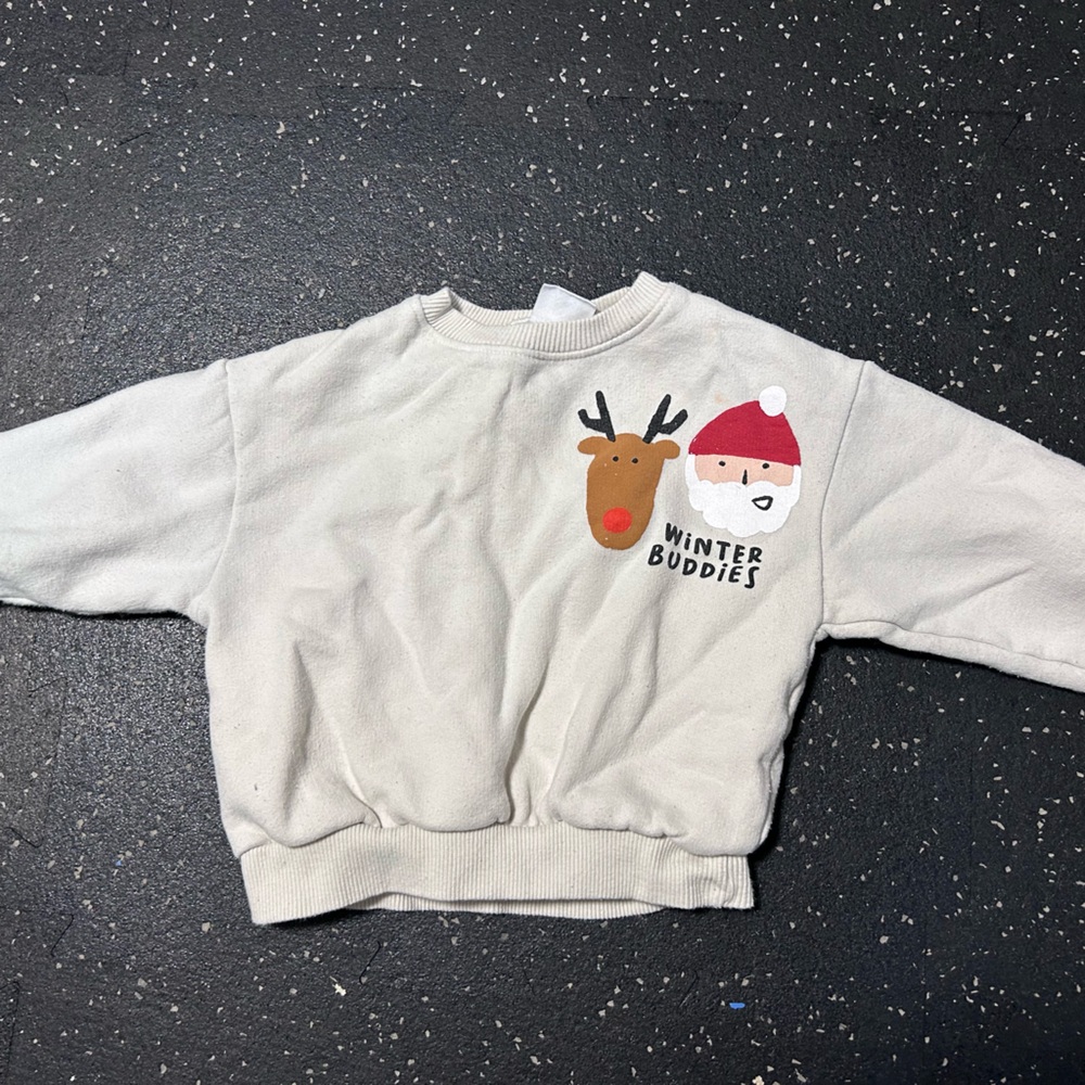 Zara Cream Reindeer Sweatshirt